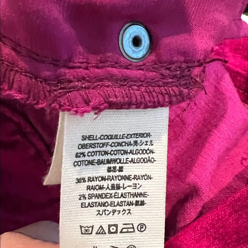 Free People Velvet Velour Fuchsia Holiday Style Crop Pants - Picture 5 of 5